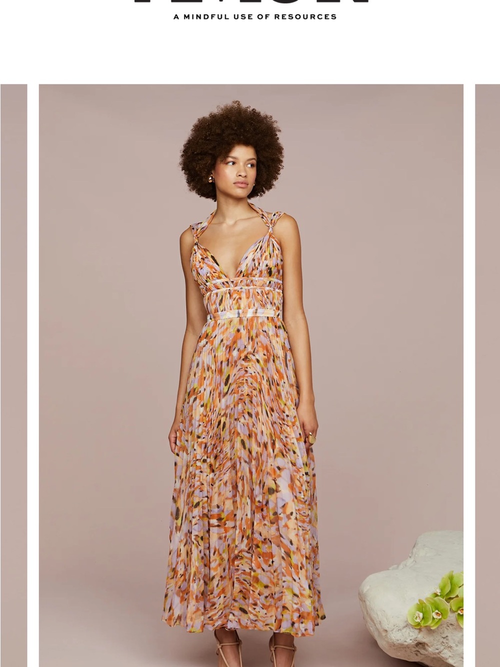 AMUR Neve Pleated Chiffon Dress in Pebble Beach - Picture 5 of 16